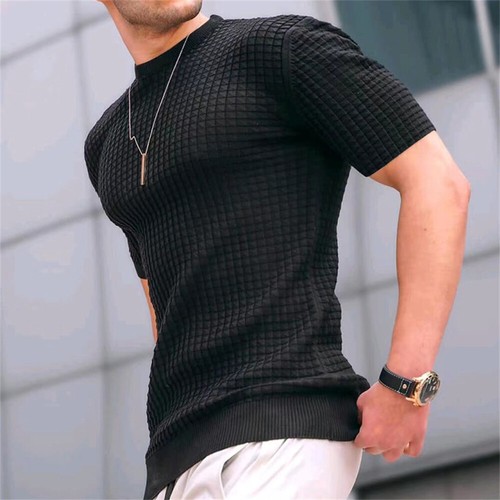Men's Sports Short Sleeve Round Neck T-Shirt Casual Sports Top - Picture 9 of 11
