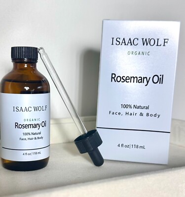 ISAAC WOLF Organic Rosemary Face, Hair & Body Strengthening Oil All Types 4floz
