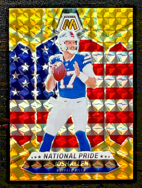 Josh Allen 2024 Panini Mosaic Reactive Yellow Prizm NATIONAL PRIDE Bills #254