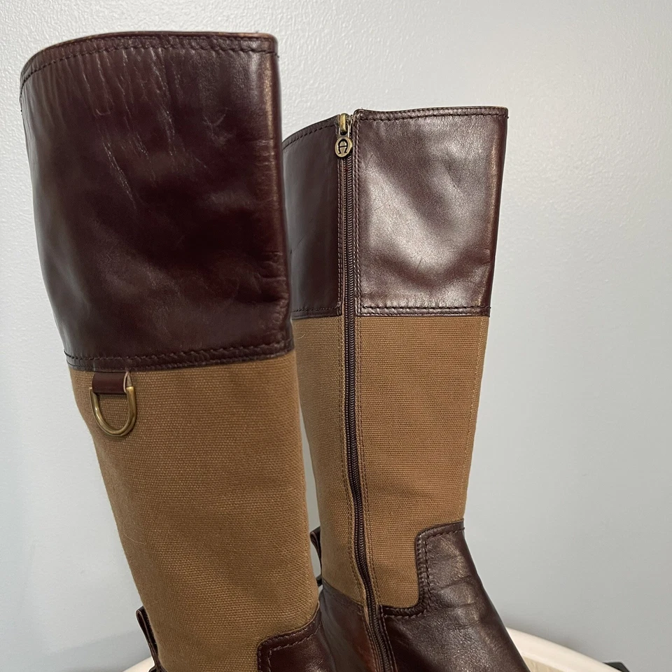 Talla 6.5 - Botas Etienne Aigner Mujer E-Eldridge Altas Cuero Marrón Cremallera Foto 4 de 4