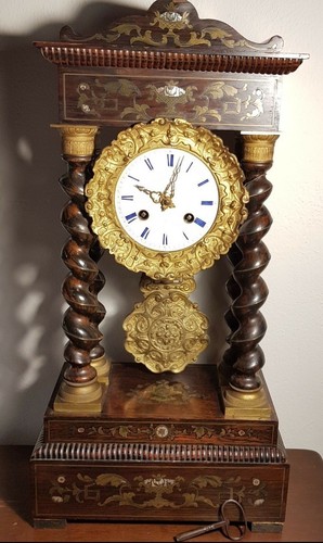 OROLOGIO DA TAVOLO JAPY FRERES 1870 CIRCA INTARSIATO MADREPERLA - 第 1/7 張圖片