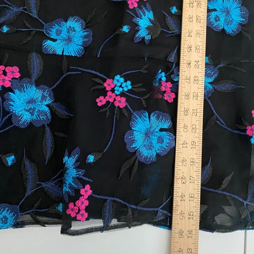 Calvin Klein Lace Midi Sheath Dress Flounce Hem Size 14W Floral Embroidered - Picture 10 of 11