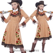 CK604 Annie Cowgirl Western Wild West Fancy Dress Up Girls Party Rodeo Costume