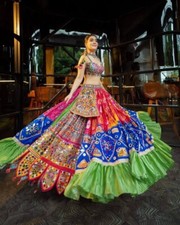 Beautiful Multicolor Navratri Lehenga Choli For Women By Aadat Export