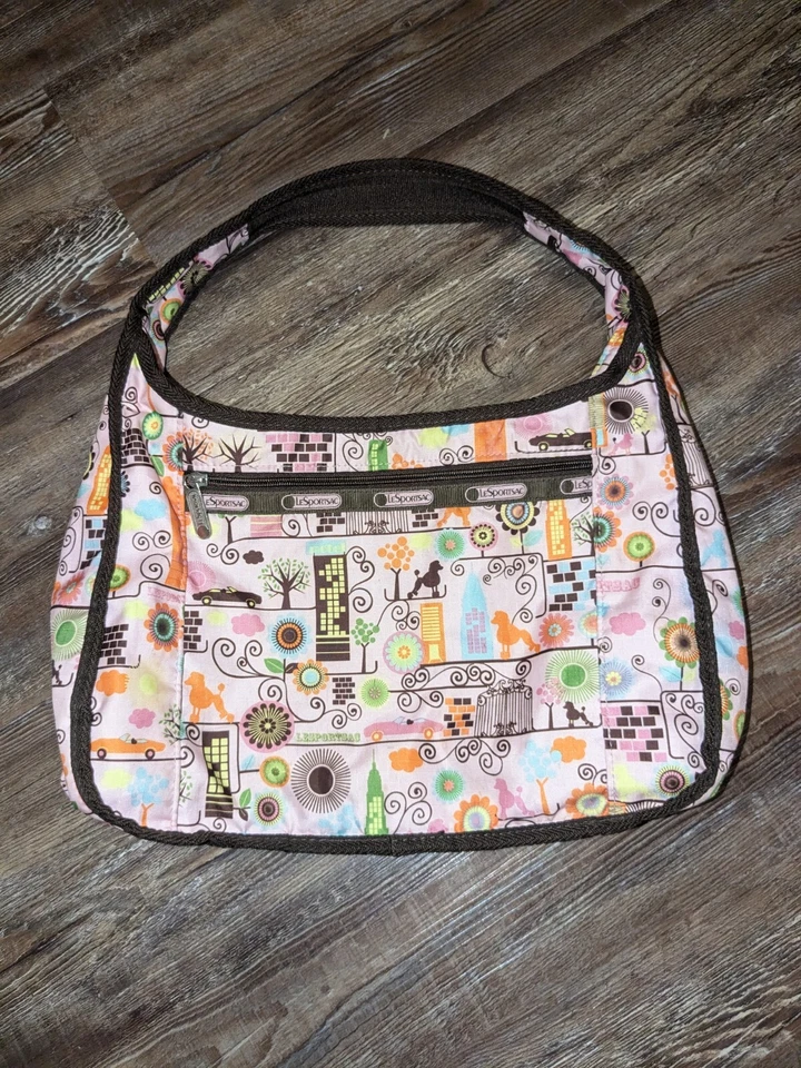 Le Sportsac Poodle Park mini hobo shoulder baguette bag purse with pouch - Image 2 of 4