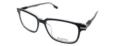 Vivid Big And Tall 18 Reading Glasses in Black Layered Crystal 57mm +0.75 Power