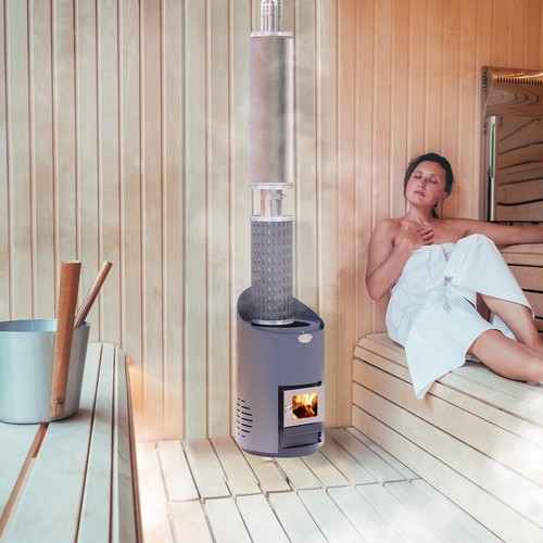 ALEKO Wood Burning Sauna Heater Chimney Kit Equivalent 9-15 kW Electric Heater - Picture 2 of 5