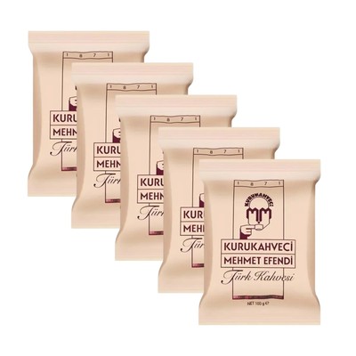 Kurukahveci Mehmet Efendi Turkish Coffee 3.52 oz x5 Rich Aroma Fresh Roast