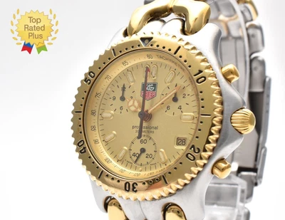 TAG Heuer S/el Professional CG1121-0 Chronograph Gold Dial Qz Mens Watch JAPAN - Image 1 of 4