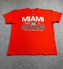 Miami FL Marlins Baseball Team MLB Majestic Shirt XL Orange little Havana park