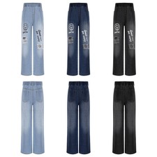 Kids Boys Denim Pants Party Trouser Birthdays Jeans Young Elastic Casual Junior