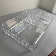 Clear Acrylic Makeup Organizer Multi-Compartment Vanity Cosmetic Storage Tray