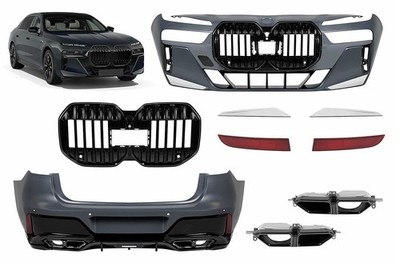 Bodykit für BMW 7er G70 2022- M Design Stoßstange Kühlergrill Diffusorl Endrohre