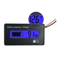 DC 12V 24V 36V 48V 72V Battery Meter, 2.41" x 1.31" x 0.53", Blue