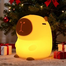 Capybara Night Light, 50-Hour Battery  Pat Control, Squishy Animal Lamp for ...