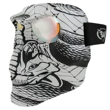 Global Vision Skull Mask Motorcycle Riding Goggles Full Face w/ Red Mirror Lens