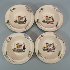 Vintage Alfred Meakin Brixham 4 Dessert Bowls 50's HTF