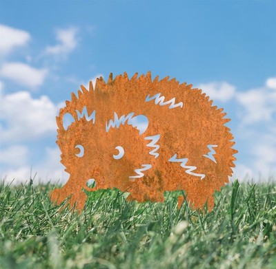 Rustikaler wandelnder Igel Eisen Silhouette