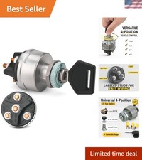 4-Position Universal Ignition Key Switch for 12V Car, Truck, Tractor, Trailer...
