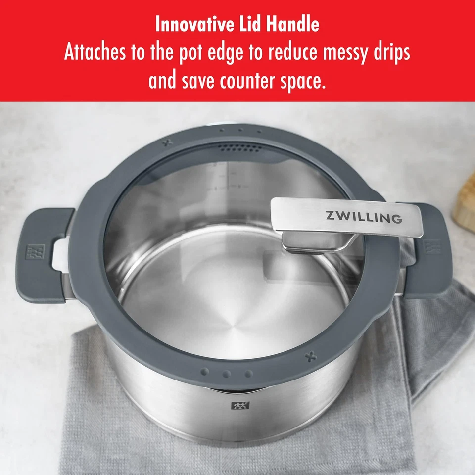 ZWILLING Set di pentole Simplify in acciaio inossidabile 5 pezzi con setaccio - Immagine 3 di 4