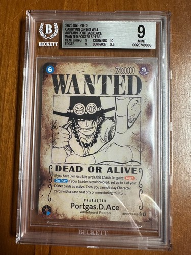 Portgas.D.Ace (Wanted Poster) graded BGS 9 for sale on eBay