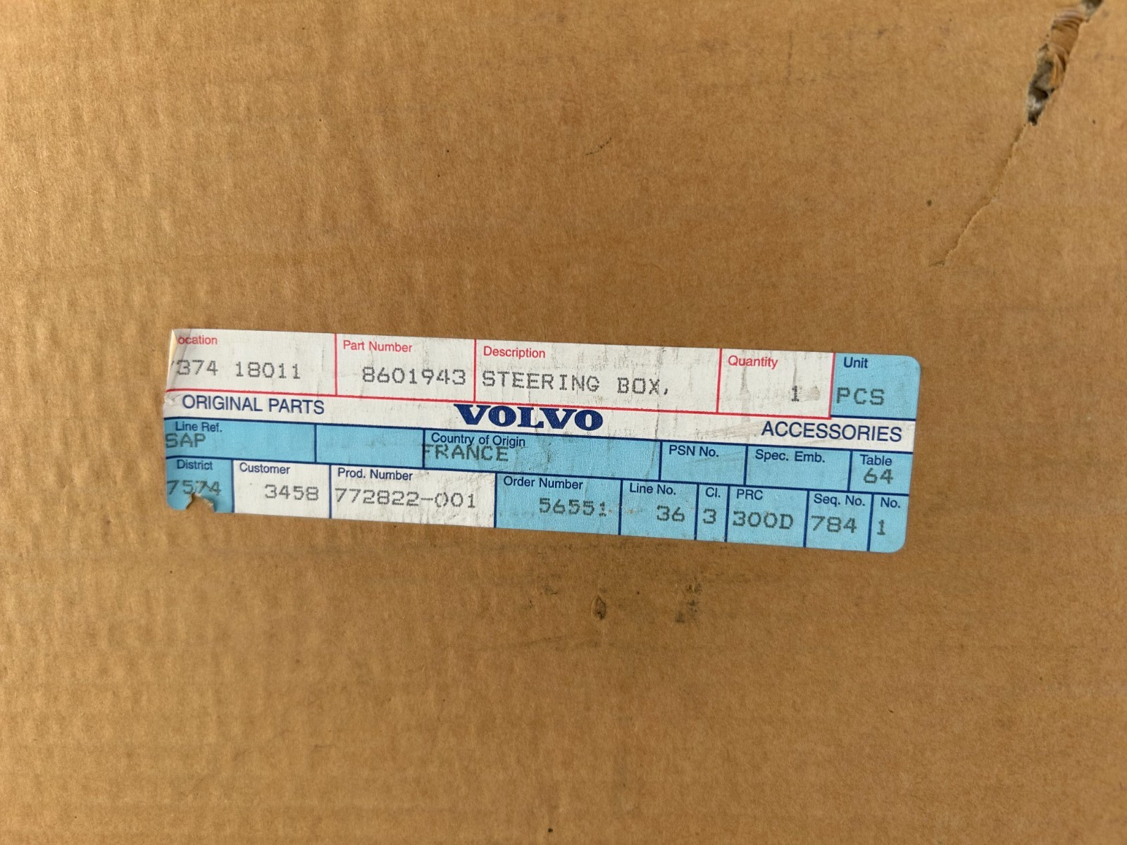 Genuine Volvo Rack & Pinion Complete Unit