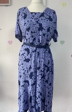 NWT Eastex Purple Dress With Belt Floral Pattern Size 18 RRP £99