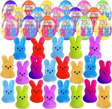 18 Pcs PreFilled Easter Eggs with Plush Bunny Toys Inside Perfect for Kids Girls