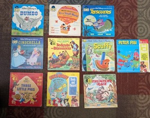 10 Vintage 60s, Walt Disney, Disneyland Record and Book 33 1/3 RPM