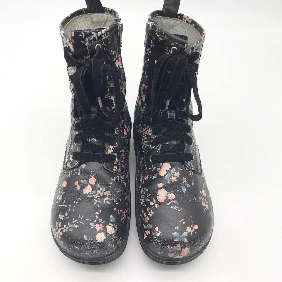 Botas de Combate Alegria Mujer EU 39 Negro Floral Cuero Gótico Cottagecore Grunge Foto 2 de 4