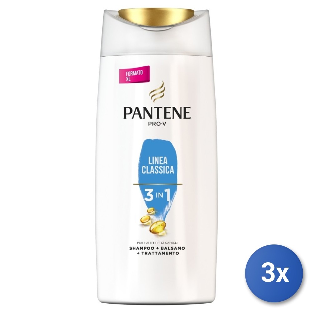 Pantene 3-in-1 Shampoo 675 Ml, Classico, Trasparente