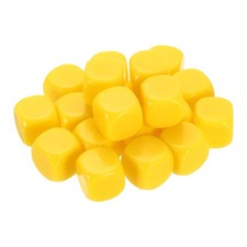 20Pcs Rounded Blank Six Sided Dice 20mm/0.8inch Acrylic Dice, Yellow