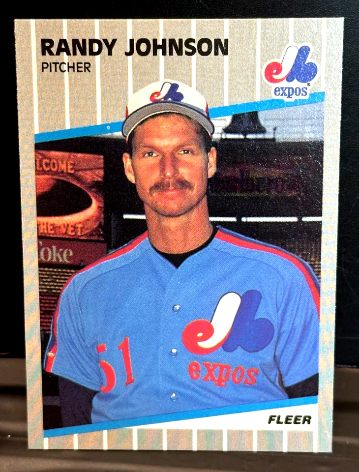 Randy Johnson 1989 Fleer Marlboro anuncio en marcador variación visible RC #381 🔥 Foto 2 de 4