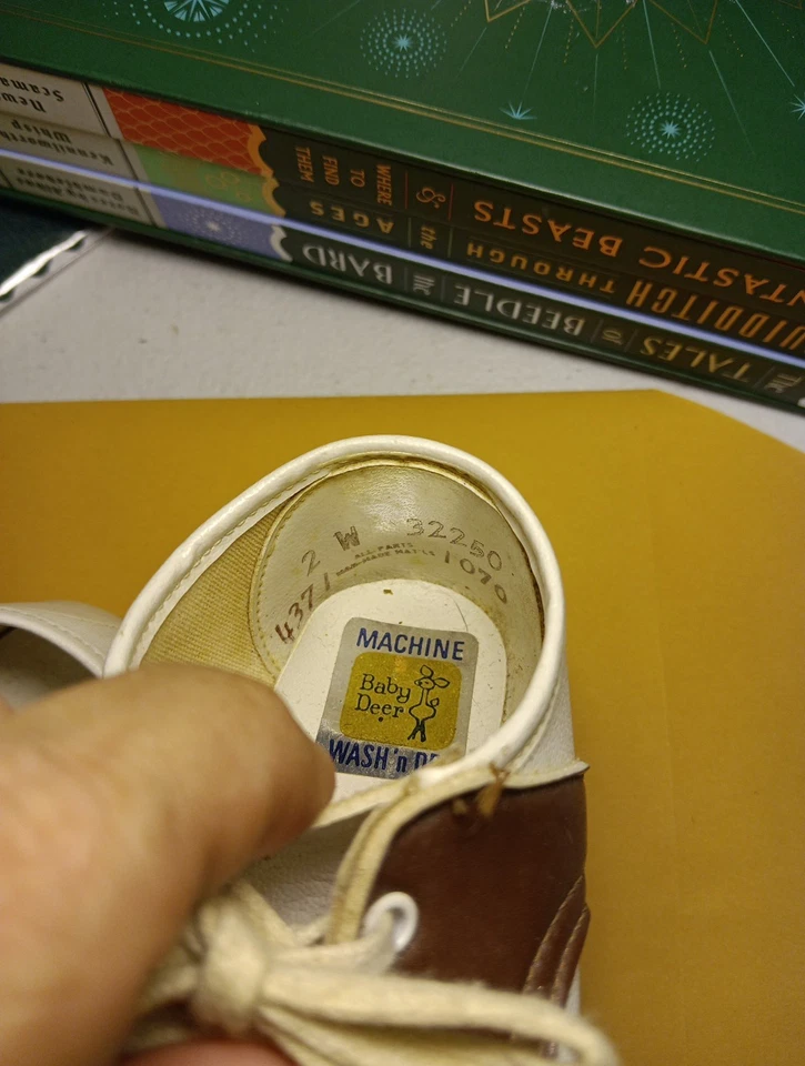 Zapatos Oxford Baby Ciervo Cuero Blanco/Marrón Talla 2 Niños Foto 3 de 4