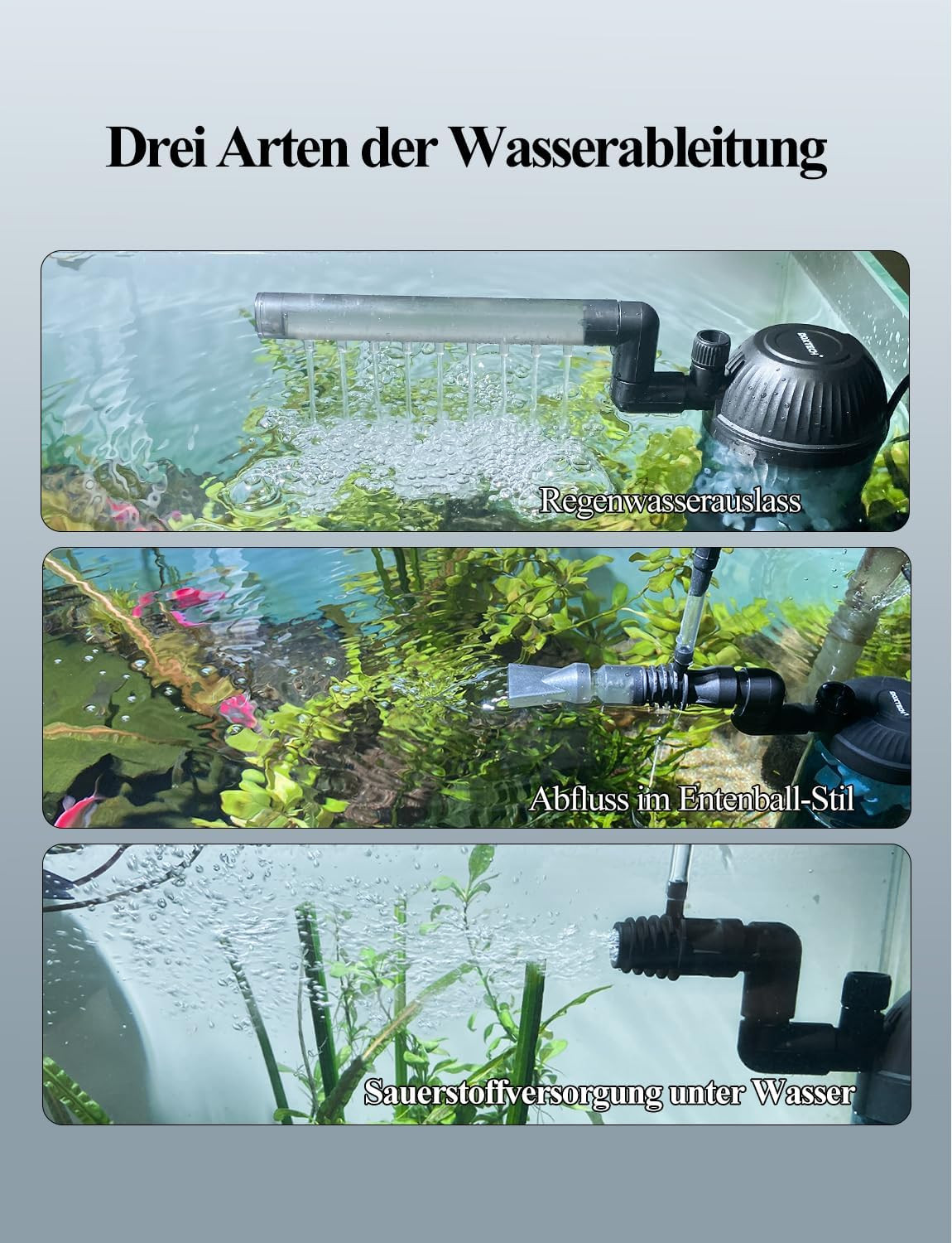Filtro Interno per Acquario, Filtro Sommergibile Regolabile 300 L/H (USB, 1 W) foto 5