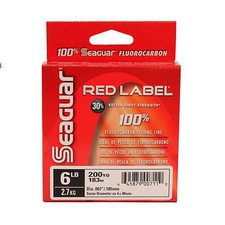Seaguar Red Label 6 Lb 200 Yards Fluorocarbon Fishing Line Clear 06RM250