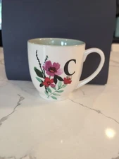 Modern Expressions Floral Letter C Initial Monogram 13 oz. Ceramic Coffee Mug