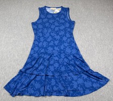 Michael Michael Kors Dress Womens Medium Blue Floral Ruffle Tank Sundress New