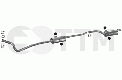 Silencieux d'échappement acier premium pour Fiat Scudo Van 1.9 D 71cV ajustement parfait 1995