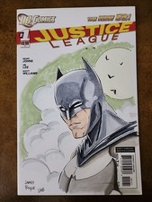 Justice League 1 New 52 Batman Sketch James Boyle Kate Finnegan