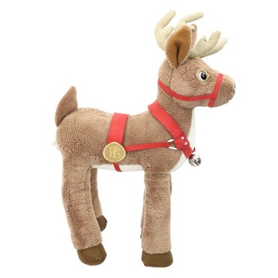 Hallmark Polar Express Reindeer Plush 14'' Stuffed Animal w/ Red Harness & Bell