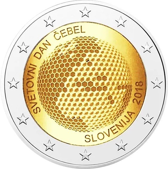 Pièce 2 Euros SLOVÉNIE 2018, Journée Mondiale des Abeilles