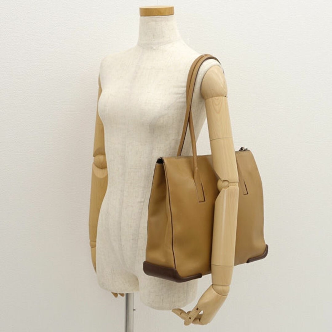 PRADA shoulder bag leather beige brown with keyring charm brand used 0990012478 thumbnail 10