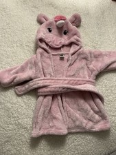 girls hooded unicorn robe pink