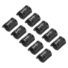 10Pcs Ferrite Filter Ring Core RFI EMI Cable Clip ID 7mm Black