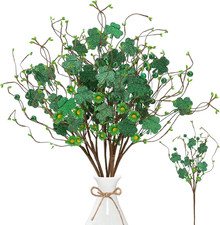 St. Patrick's Day 6-Piece Shamrock Berry Stem Floral Picks for Home Decor