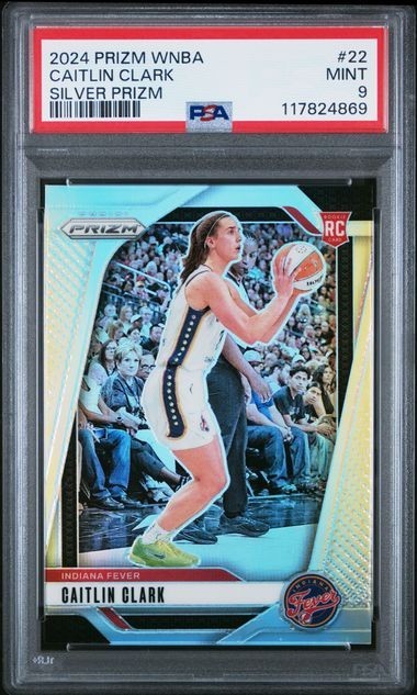 2024 PANINI PRIZM WNBA SILVER PRIZM #22 CAITLIN CLARK PSA 9- MINT