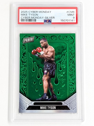 2025 Panini Cyber Monday Cyber Monday Silver (Green) #CM6 Mike Tyson /25 PSA 9