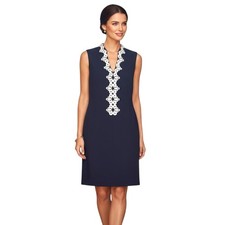 Vince Camuto Size 10 Navy Blue Sleeveless Shift Dress