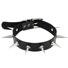 RFTWXHPN Black Spiked Leather Choker Collar Necklace for Women Gothic Punk... 